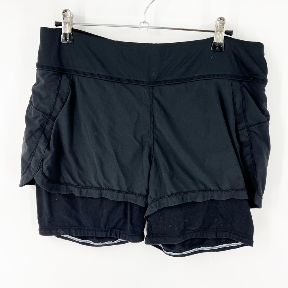 ✅ ATHLETA Ready Set Go 2-in-1 Shorts Size MEDIUM BLACK